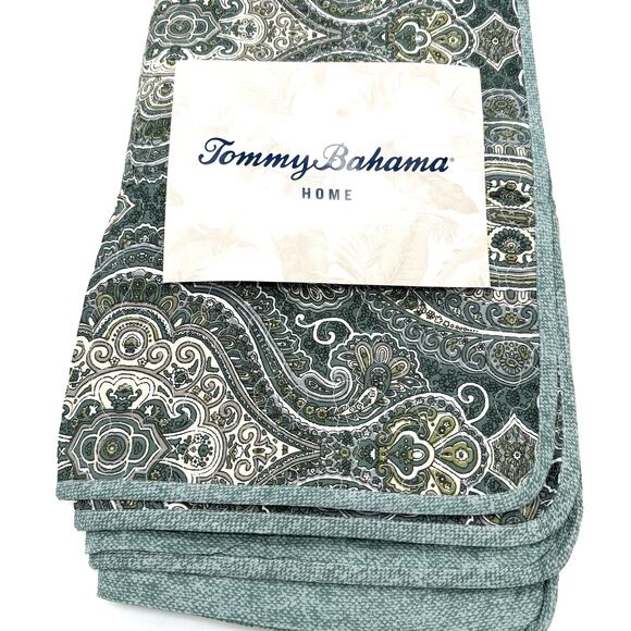 Tommy Bahama Home Turtle Cove Green Set of 2 King Pillow Shams 41”X25” New - Picture 1 of 5